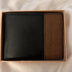Mens Black and Brown Leather Wallet